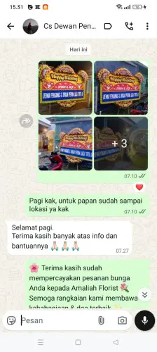 Testimonial Papan Bunga Pernikahan cikopo
